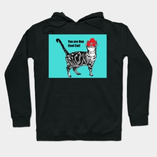 You are One Cool Cat Red Sunglasses Tabby Hoodie